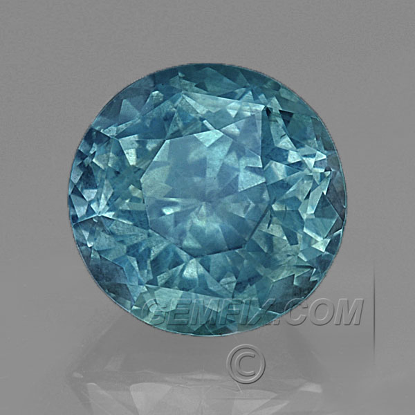 Unheated Greenish Blue Round Montana Sapphire Roulette Cut Cts