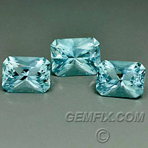 blue green aqua radiant cut set