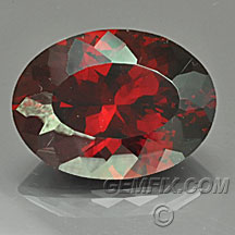large oval red garnet