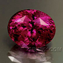 red pink ruby oval