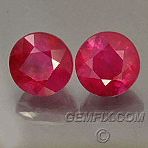 round ruby pair from Burma