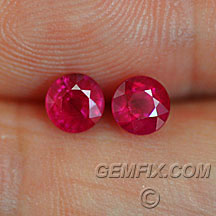 round ruby pair from Burma