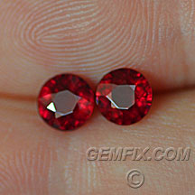 pigeon blood ruby round pair
