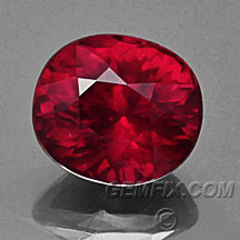 pigeon blood oval ruby