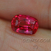 natural red ruby cushion