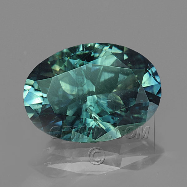 RARE ★ SAPHIR BLEU VERT D'AUSTRALIE : 5.7 mm x 5 mm