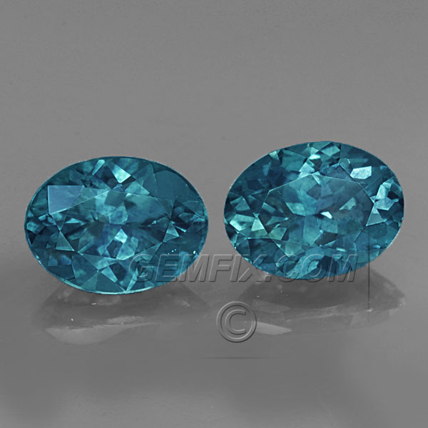 Oval Pair Of Teal Blue Green Montana Sapphires Portuguese Cut 162cts