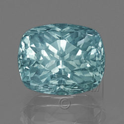 Untreated Cushion Montana Sapphire Aqua Color