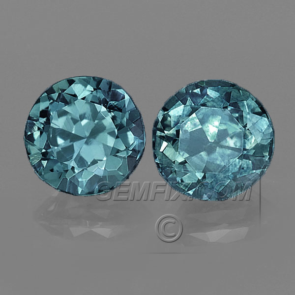 Blue Green Round Pair of Montana Sapphires | 1.14cts total | #12-2601 ...