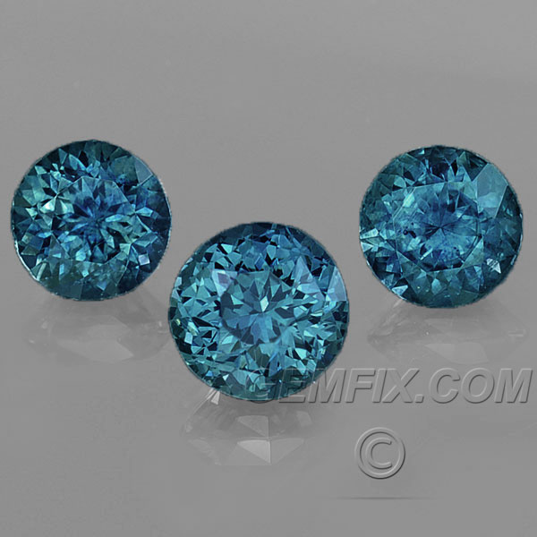 Suite of Round Teal Blue Montana Sapphires, 3 pcs Set | 2.28cts total ...