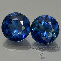 blue sapphire round matched pair