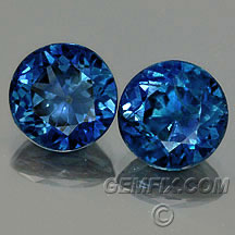blue sapphire round matched pair