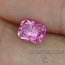 natural pink sapphire rectangle