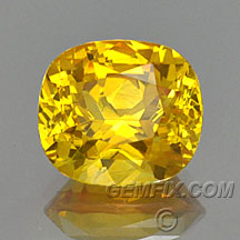 orange yellow Sapphire cushion GIA report Certified