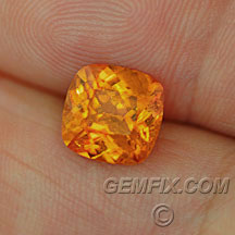 spessartite cushion orange garnet