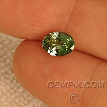 green tanzanite oval
