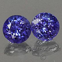 matched pair of tanzanites