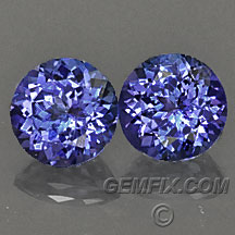 blue violet round tanzanite pair