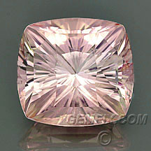 light pink tourmaline concave cushion