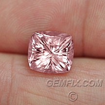 light pink tourmaline concave cushion