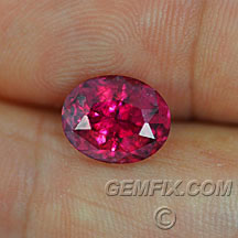 red oval tourmaline rubellite