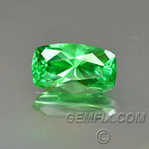 cushion tsavorite bright green