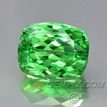 tsavorite garnet cushion mint green
