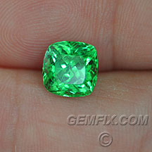green blue tsavorite garnet cushion