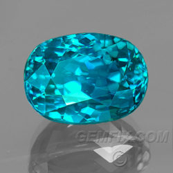 cushion oval blue natural zircon